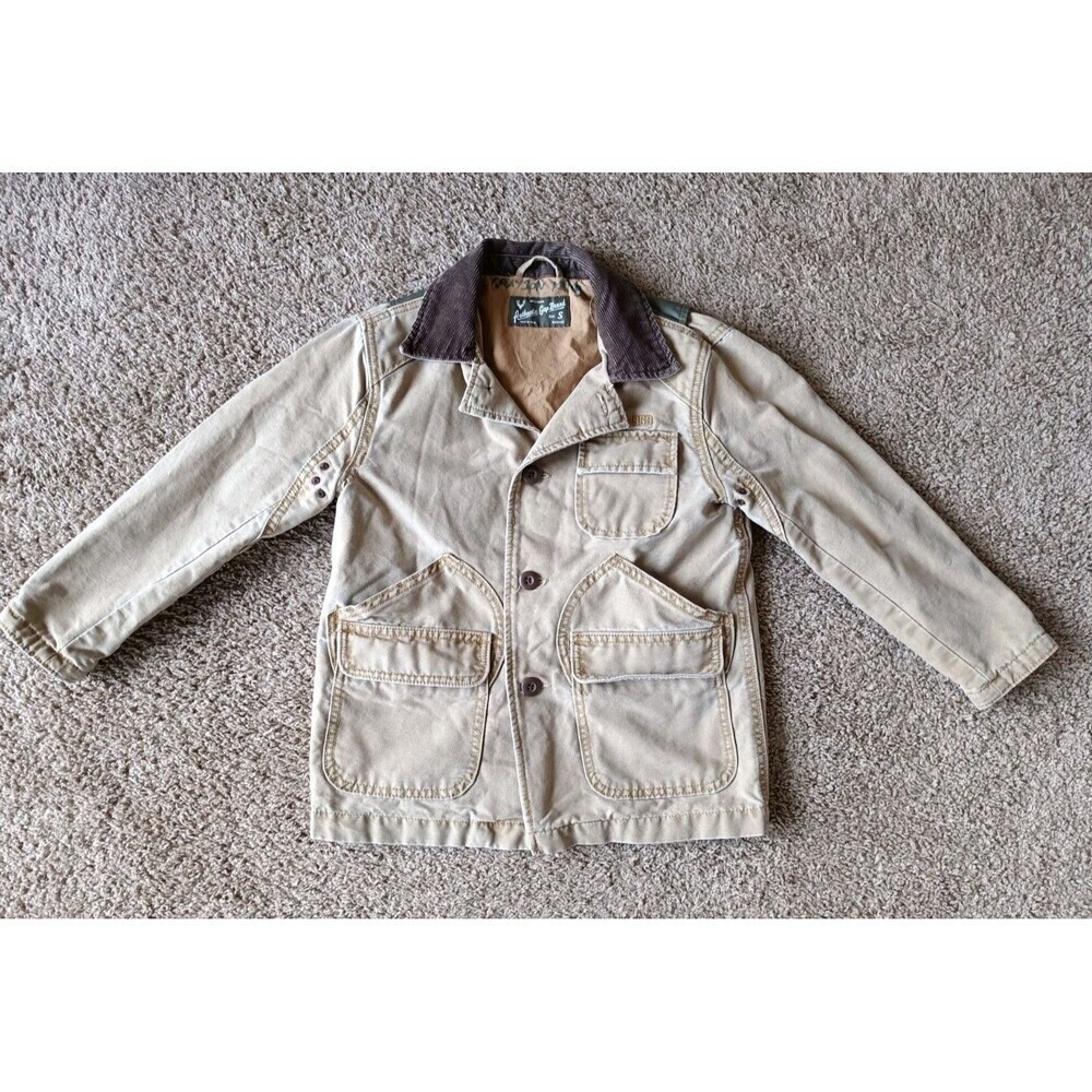 GAP Jacket Boy's Size Small Tan Brown Canavas Button Up Y2K